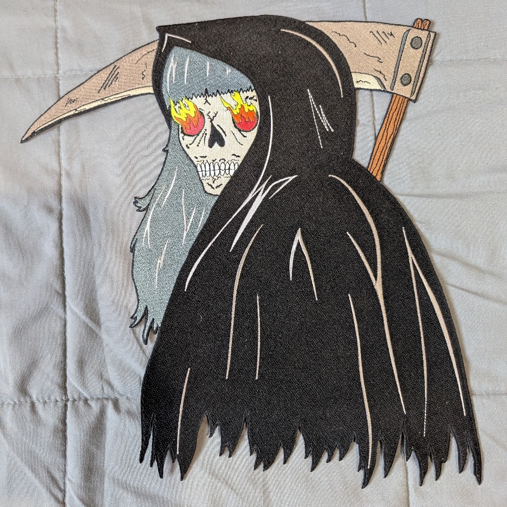 Grim Reaper Large Embroidered Patch